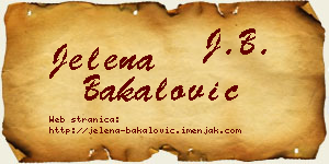 Jelena Bakalović vizit kartica